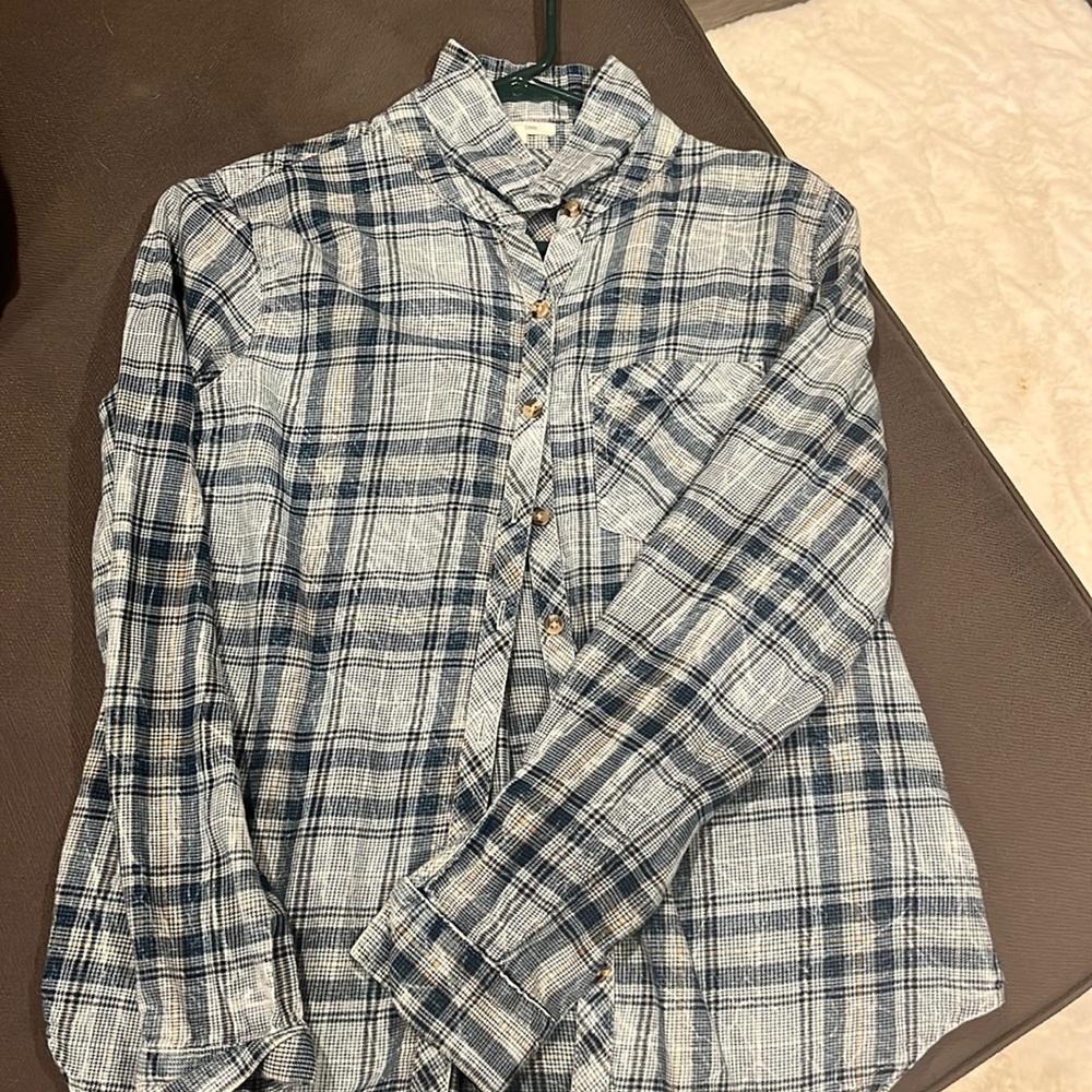 Blue and white flannel